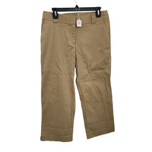 George Womens Pants Capris Dressy Casual Mid Rise Flat Front Light Camel 8
